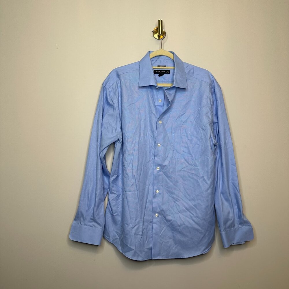 Pronto Uomo Non-Iron Slim Fit Blue Dress Shirt Men's 17.5 34/35